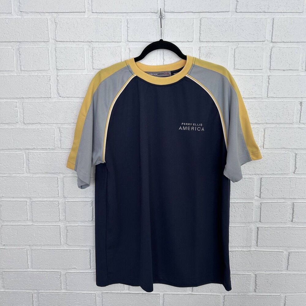 Vintage Perry Ellis America Active T Shirt Mens Medium Polyester